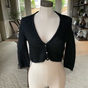 Free People Women's Black Knit Shrug Sweater